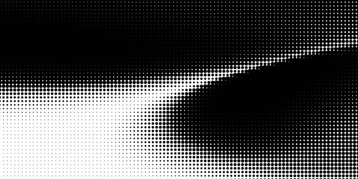 Futuristic digital wave with dots. Dark cyberspace. Abstract music background. Big data visualisation with particle flow. 3d rendering.