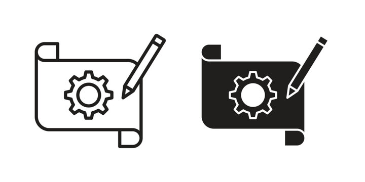 Prototyping icon Illustrations, thin line symbol - editable stroke