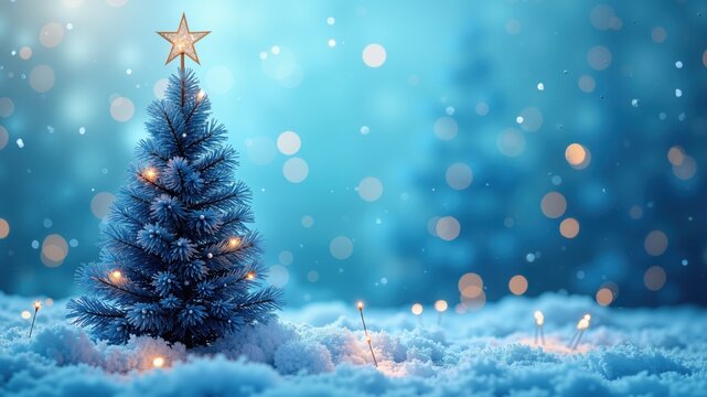 blue christmas greeting card with abstract fir tree decoration
 - Powered by Adobe