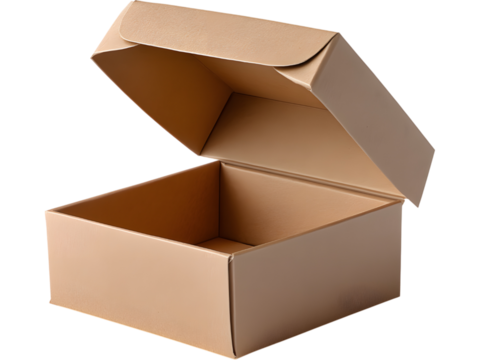 Minimal white open gift box isolated on transparent background, perfect for product presentation or branding designs. - Powered by Adobe