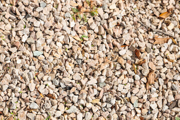 Texture of crushed stones as background, closeup