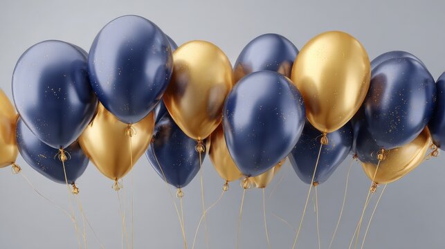 elegant navy blue and gold balloons festive party background for celebrations events and invitations