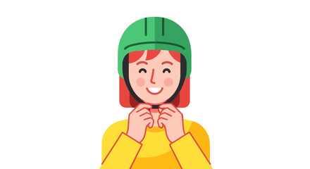 Smiling Person Wearing a Safety Helmet Ready for Adventure on a Dark Background