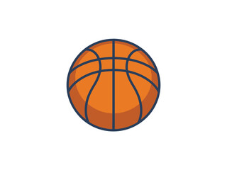 A simple illustration of a basketball is shown on a white background.