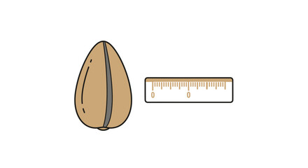 Seed Measurement Illustration Depicting Its Dimensional Aspects And Representation Visually