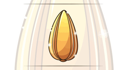 Shiny Cartoon Rendering Of A Single Gold Colored Sunflower Seed In A Rectangular Shape