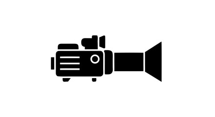 Movie Camera Icon: A sleek silhouette of a movie camera, embodying the essence of cinema and visual storytelling.