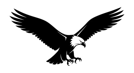 Soaring Silhouette: A majestic eagle with outstretched wings soars gracefully against the expanse, embodying freedom and strength.