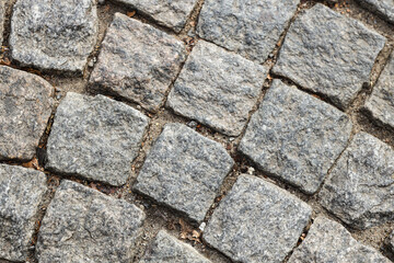 Texture of paving stones as background, closeup