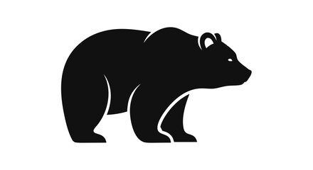 Bear Silhouette: A sleek, minimalistic representation of a majestic bear, perfectly capturing its powerful form and embodying the strength of the wild.