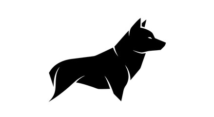 Silhouette of Majestic Wolf: A striking silhouette of a strong wolf against the plain, capturing its proud stance and sharp features. 