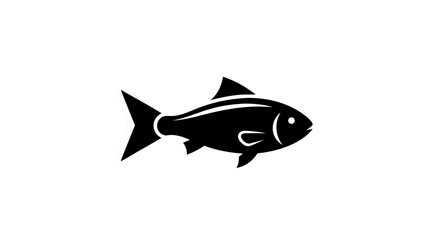 Monochrome Fish Silhouette: A minimalist, striking silhouette of a fish. The illustration evokes a sense of simplicity and elegance, perfectly representing the essence of aquatic life.