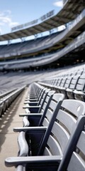 Obraz premium Empty stadium seats showing a quiet moment before the game begins