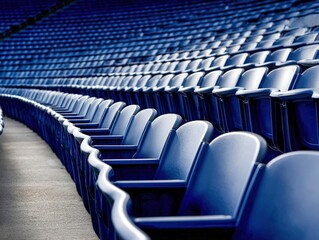 Fototapeta premium Stadium seating arranged in neat rows before a sports event