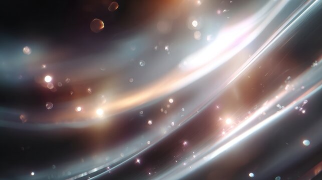 Elegant abstract background with flowing light trails and bokeh, perfect for modern designs and vibrant presentations needing a touch of magic and brilliance