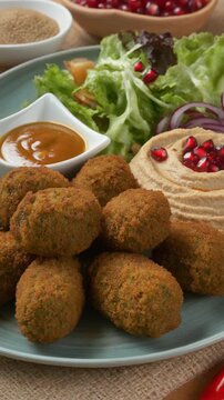 Falafel-Teller mit Tahin-Dip