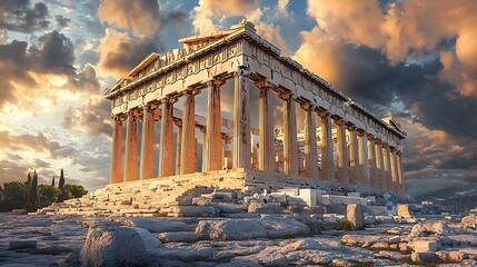 Obraz premium Ancient ruins parthenon architecture high resolution picture