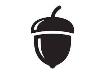 Acorn icon, Acorn silhouette vector