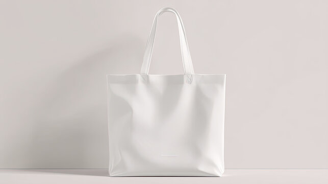 plain white tote bag with long handles, perfect for everyday use or shopping. Its minimalist design makes it versatile for various occasions