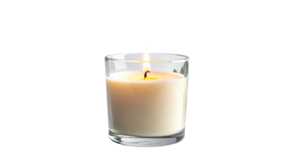 Warm Candle in Clear Glass Holder Creates Calm Ambience for Home, Relaxation, and Cozy Moments