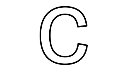 Fototapeta premium A simple outline of the letter c in black on a white background with a clear and minimalist design