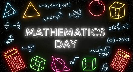 Mathematics Day – A Neon Celebration of Equations, Shapes, and Logic That Illuminate the Beauty of Numbers.
