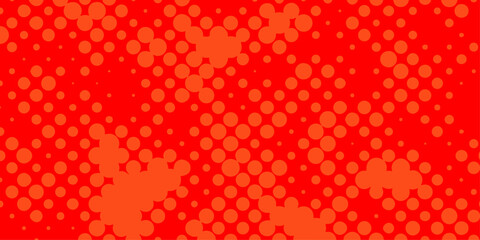 Dots pop art halftone with red background modern art banner template future technology concept design, halftone dots red and white color pattern gradient grunge dotted texture effect background.