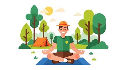 Meditative Camper Finds Serenity In Picturesque Natural Setting After Setting Up Camp