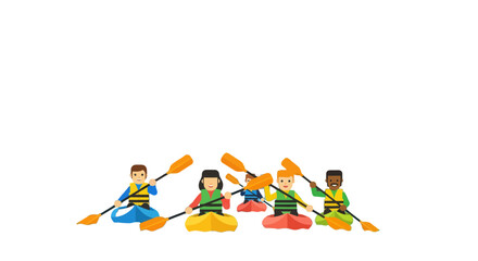 Kayak Adventures: Exploring Waters with Colorful Crew during Exciting Recreational Activities