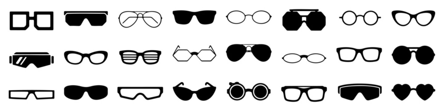 set of sun glasses set isolated