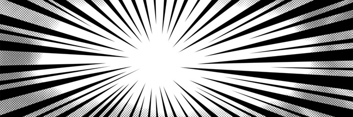 Obraz premium Manga-inspired anime background with dramatic speed lines. This comic effect adds power and motion to any anime-style art.