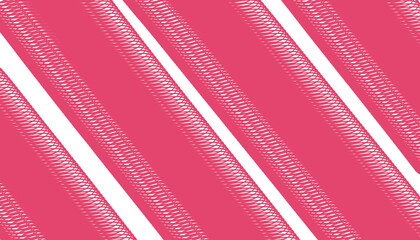 Abstract repeating pattern of raspberry pink and white stripes, featuring a complex, textured edge effect, Great for unique wrapping paper, presentation backgrounds