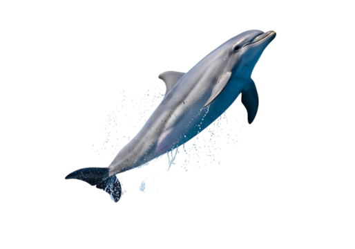 Leaping dolphin isolated on transparent background