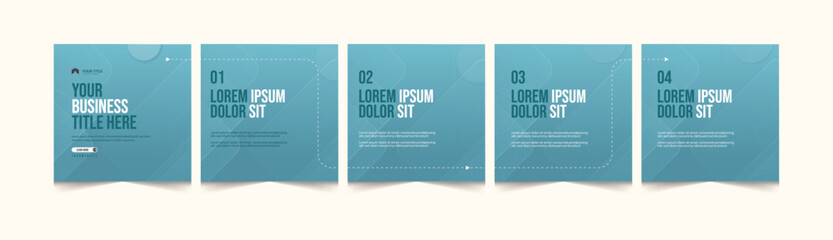 Modern Social Media Carousel Template Set – Editable Instagram & LinkedIn Carousel Post Design, Clean Gradient Vector Design