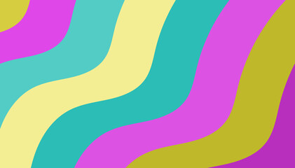 Whimsical Wavy Stripes: A Playful Abstract Background with Bright, Cheerful Color Combinations