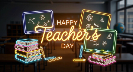 Happy Teacher’s Day – A Neon Tribute to Minds That Inspire, Guide, and Shape the Future One Lesson at a Time.