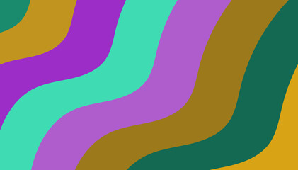 Eclectic Wavy Pattern: An Abstract Color Block Stripe Background With Mixed Cool and Warm Tones