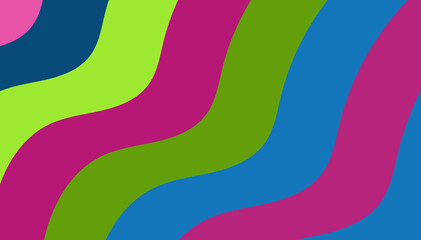 Obraz premium Groovy Wavy Lines Background: Funky Color Palette in Abstract Pattern Design