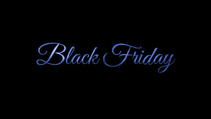 Blue glowing Black Friday elegant calligraphy on transparent or dark background. Perfect for modern sale ads or digital marketing visuals.
