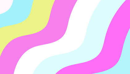 Playful Pastel Wave Design: Soft Abstract Curves in Pink, Yellow, and Blue for Cheerful Backgrounds and Creative Projects