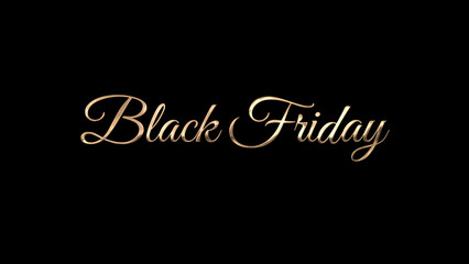 Golden shiny Black Friday elegant lettering on transparent or dark background, Ideal for luxury sale posters, banners, or online promotions.
