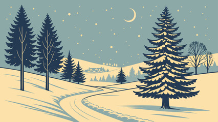 Fototapeta premium winter landscape with trees