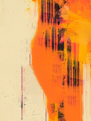 Pintura digital abstracta mancha naranja