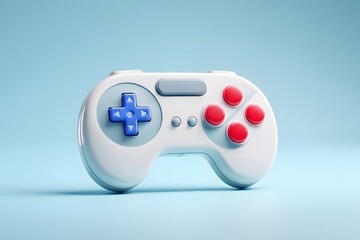 Modern gamepad controller on a blue background for gaming and entertainment use