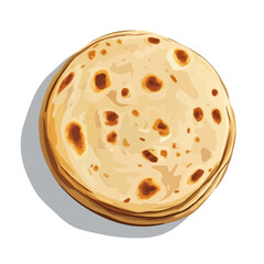 Minimal 2D vector illustration of Roti in flat icon style on a plain white background.