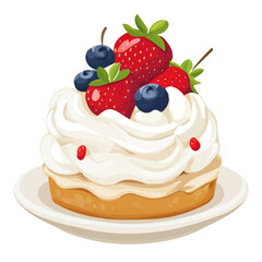 Minimal 2D vector illustration of Pavlova in flat icon style on a plain white background.