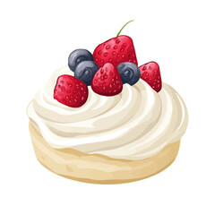 Minimal 2D vector illustration of Pavlova in flat icon style on a plain white background.
