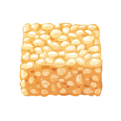 Rice Crispy Treat, modern 2D flat vector illustration in icon style, isolated on pure white background.