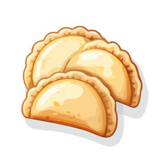 Pierogi, modern 2D flat vector illustration in icon style, isolated on pure white background.