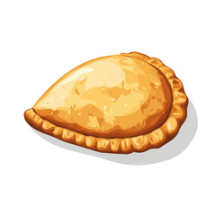 2D flat vector illustration of Piroshki, clean and minimal icon style, isolated on white background.